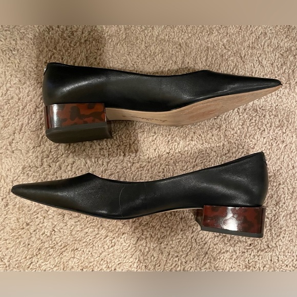 Sam Edelman Black Shoes with Tortoise Shell Block Heel for Women - Picture 4 of 10